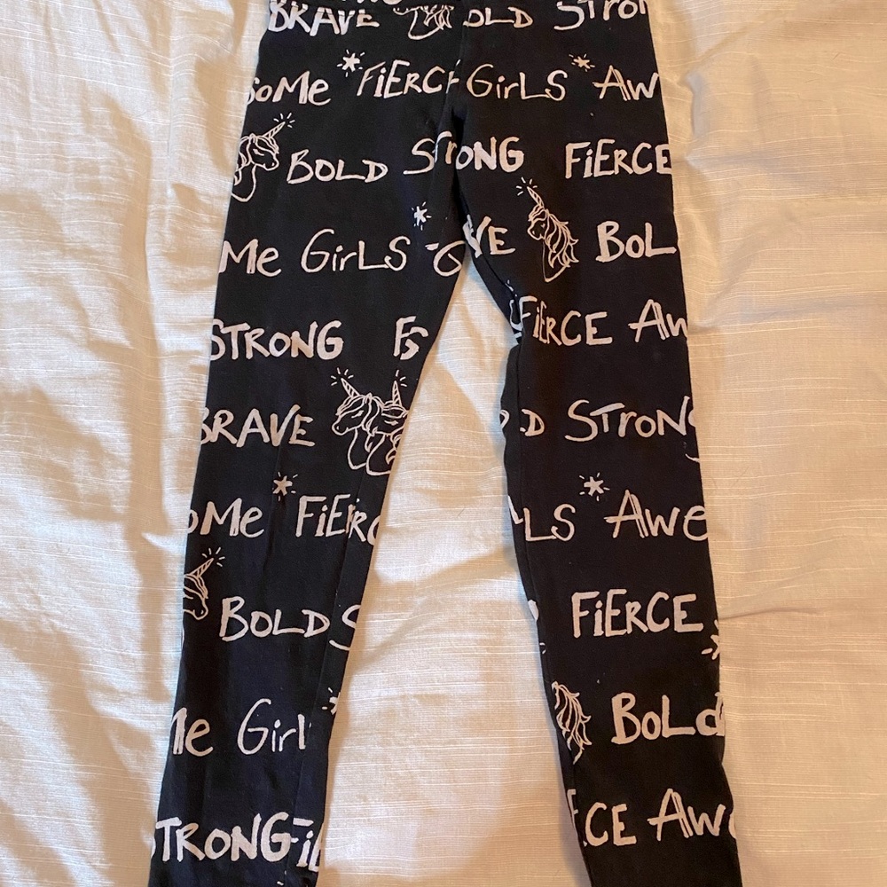 Justice Black Thick Leggings sz8